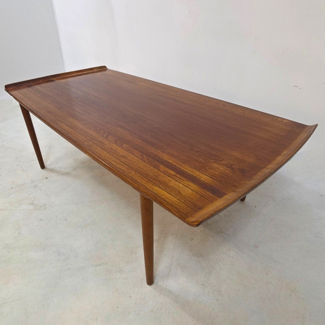 Deense Design Salontafel Teak Vintage 70s mid century, Huis en Inrichting, Tafels | Salontafels, Ophalen, 100 tot 150 cm, 50 tot 100 cm