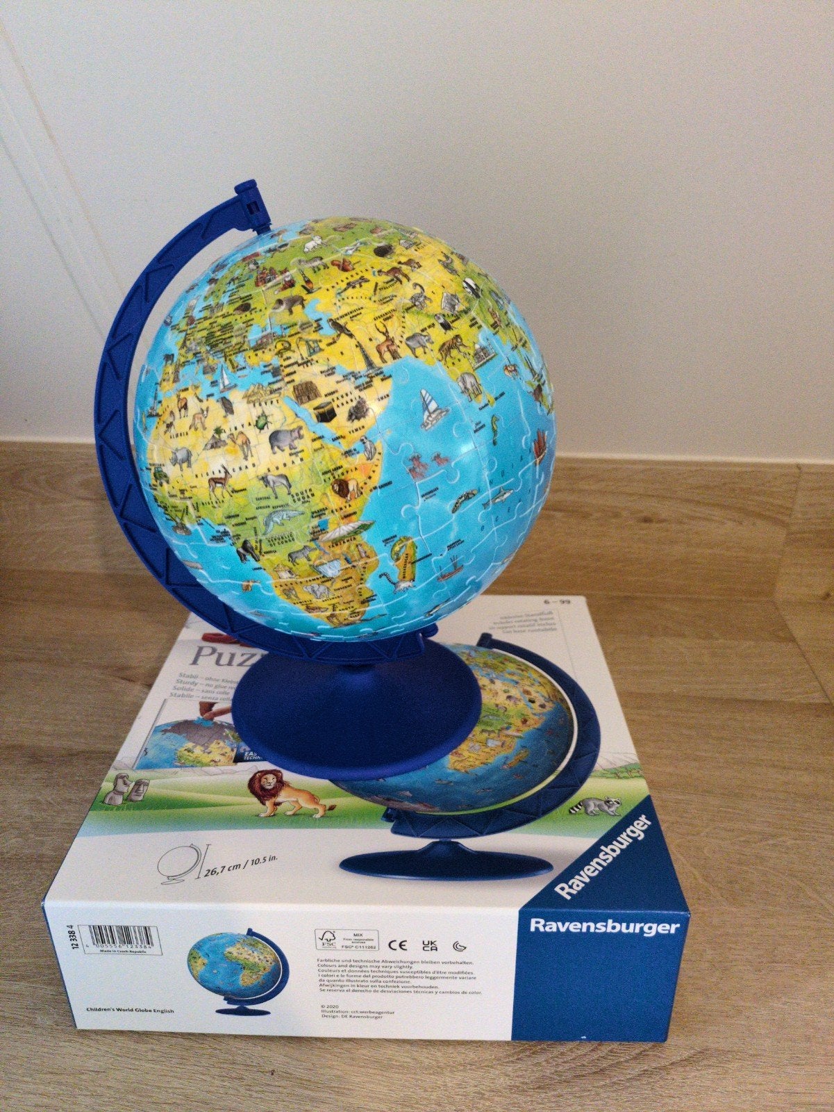 Ravensburger Kinder Wereldbol Puzzel 26.7 cm, Kunststof, Draaibaar, Ophalen of Verzenden, Zo goed als nieuw