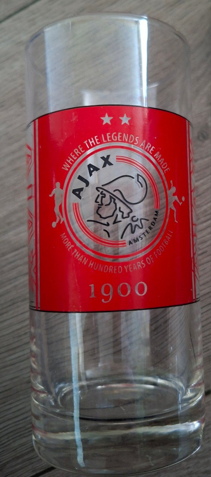 Ajax glas - Where the Legends are Made - 1900, Ophalen of Verzenden, Zo goed als nieuw, Ajax, Overige typen