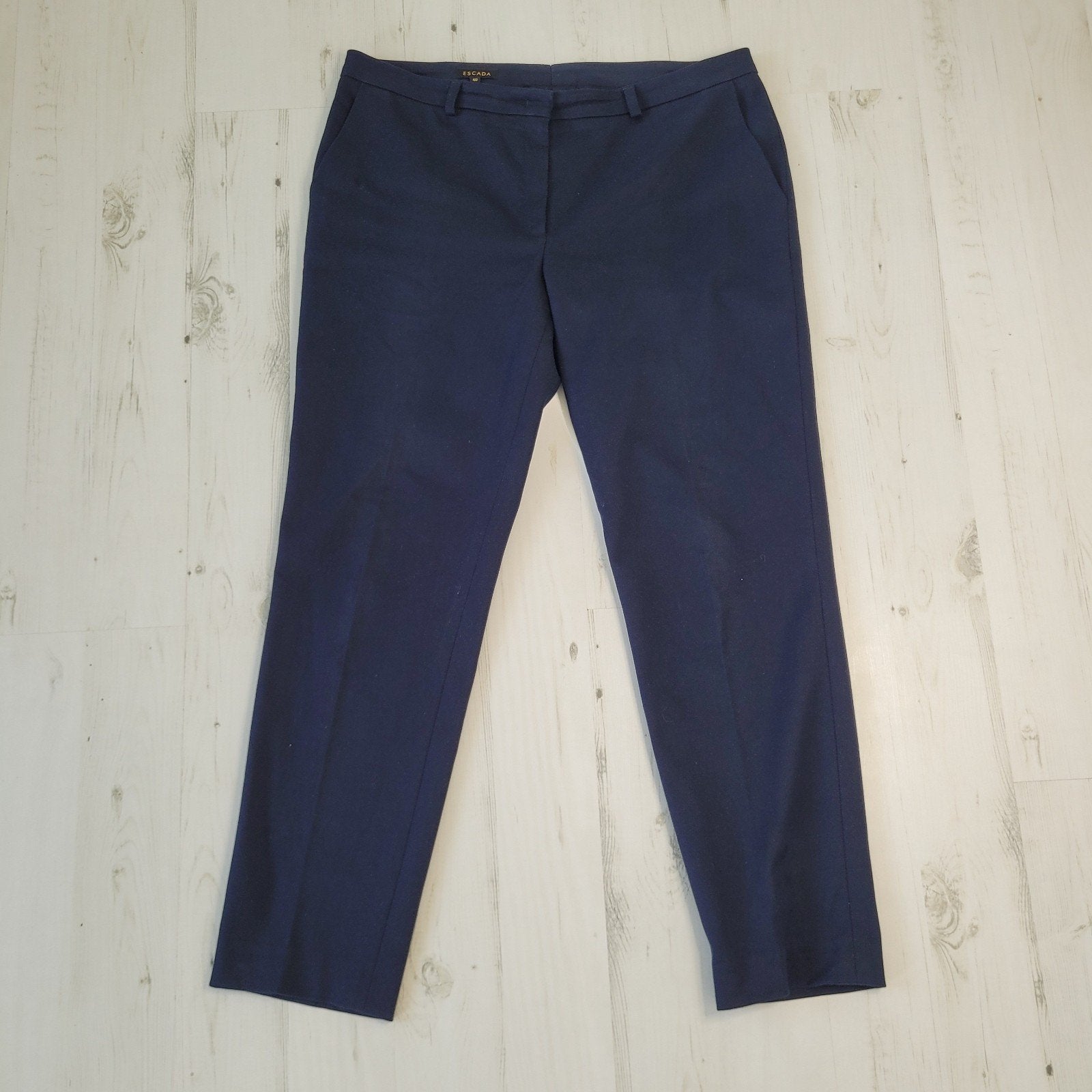 Escada dames broek pantalon 40 donker blauw, Maat 38/40 (M), Blauw, Escada, Ophalen of Verzenden