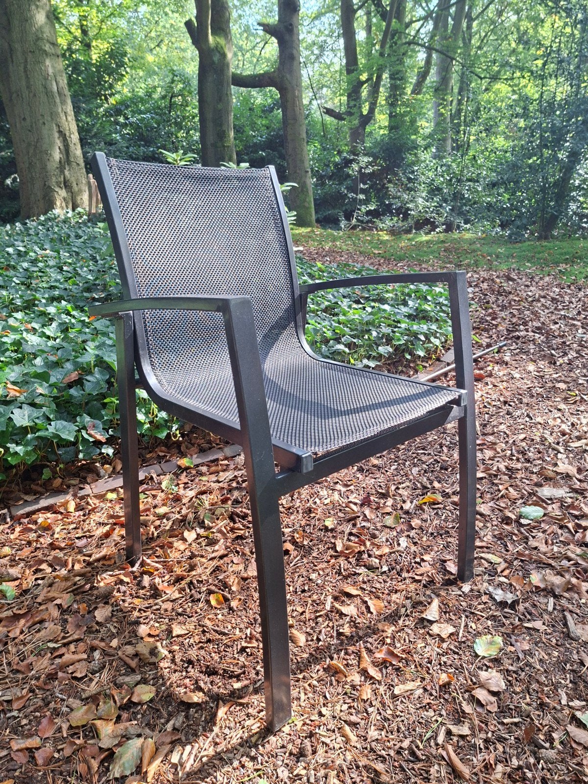 Aluminium tuinstoelen donkergrijs