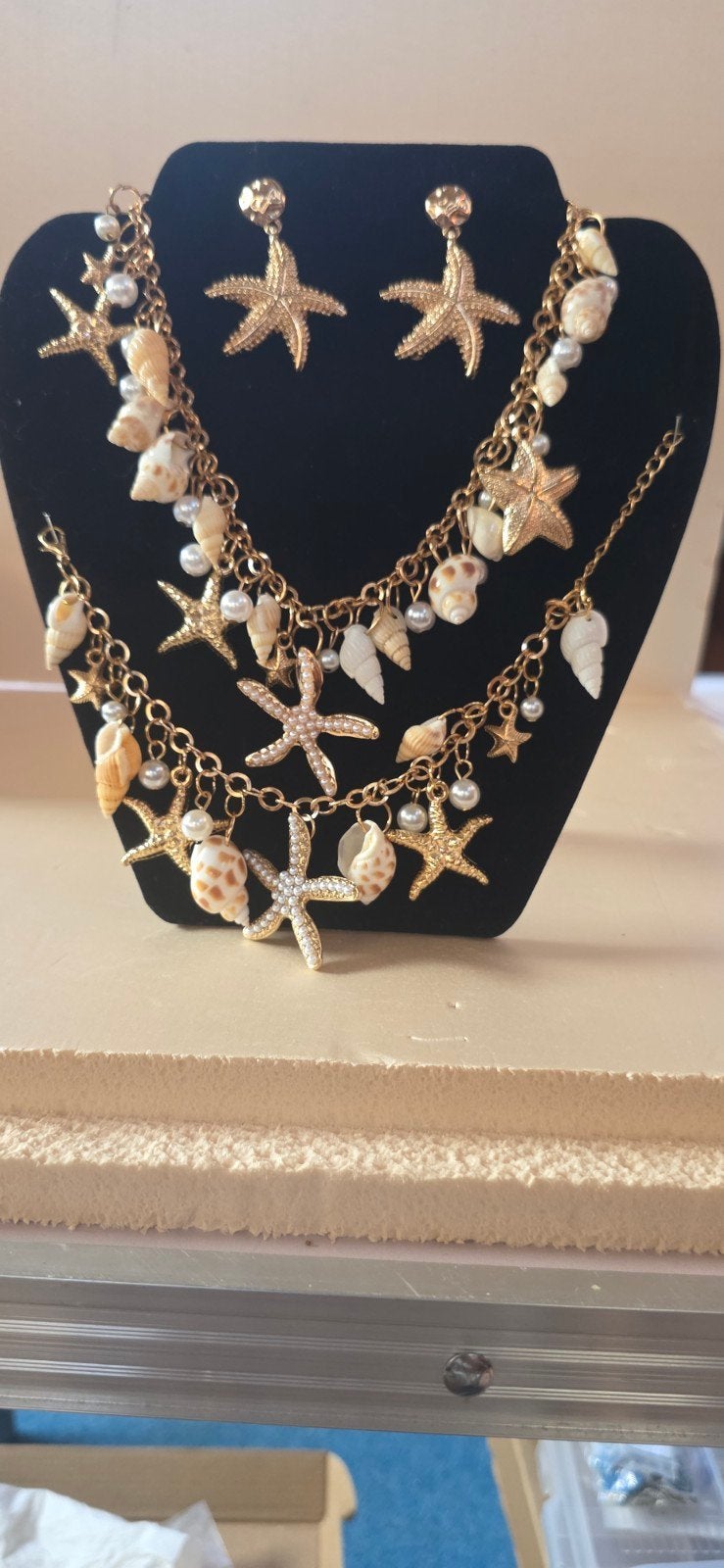 Prachtige 3-Delige Ocean-Vibes Sieradenset (Ketting, Armband, Overige materialen, Verstelbaar, Verzenden, Nieuw