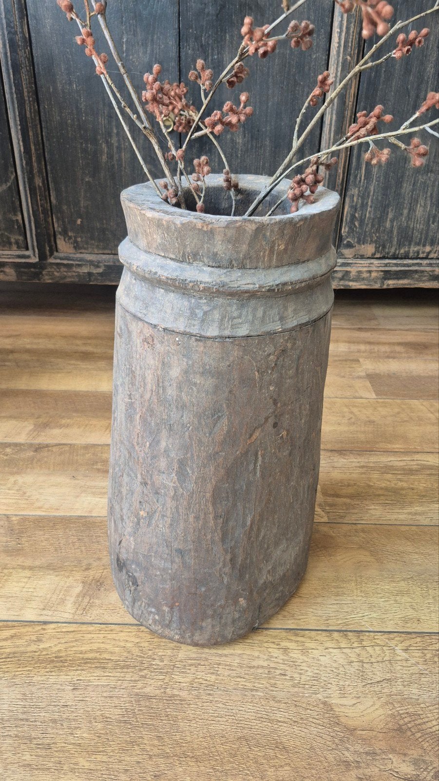 Oude houten kruik Aura Peeperkorn, Ophalen of Verzenden, Overige kleuren, Overige materialen, Minder dan 50 cm