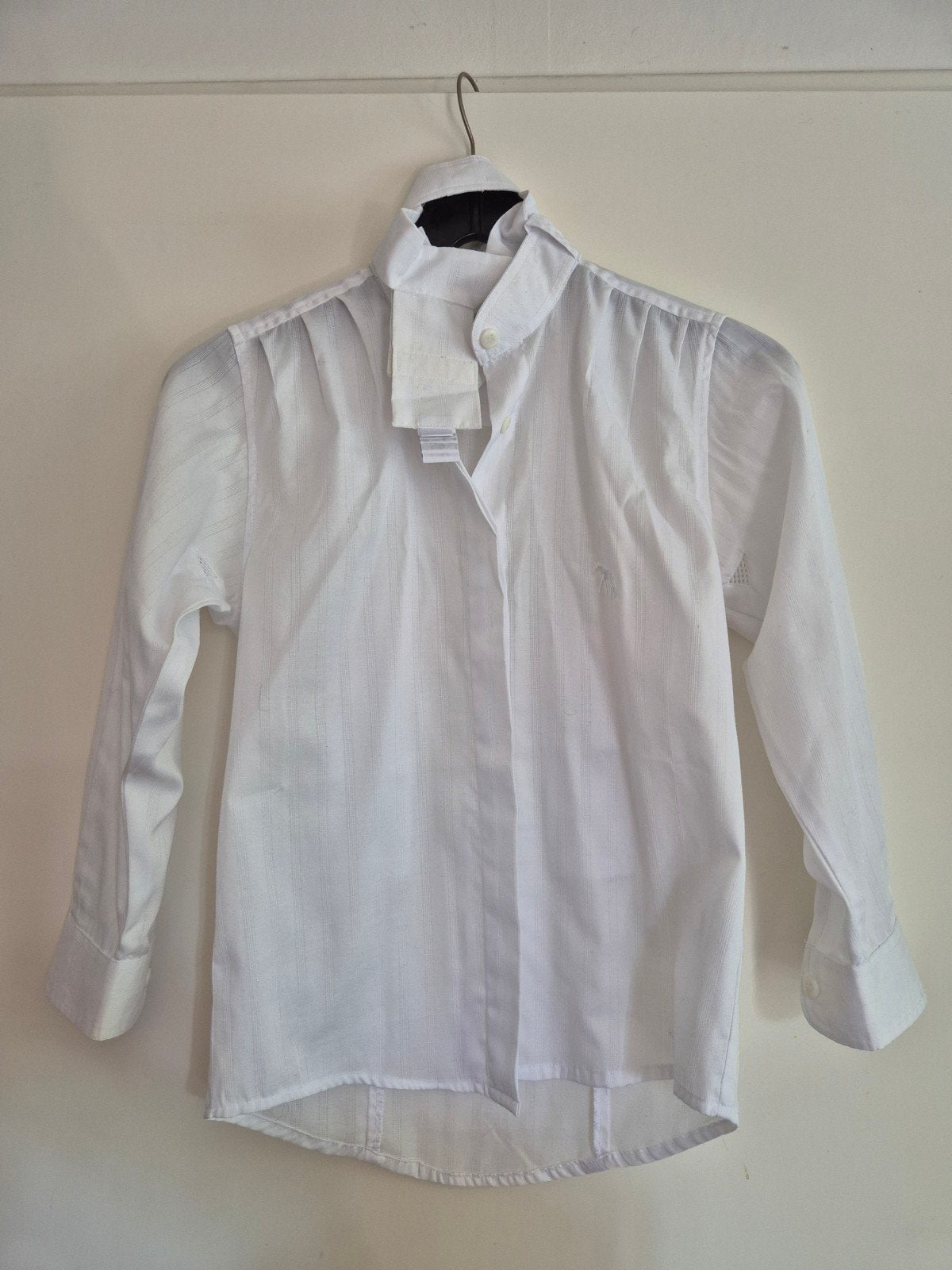 Witte blouse paardrijden wedstrijdkleding Harry's Horse, Dieren en Toebehoren, Ophalen, Kinderen, Dressuur, Zo goed als nieuw