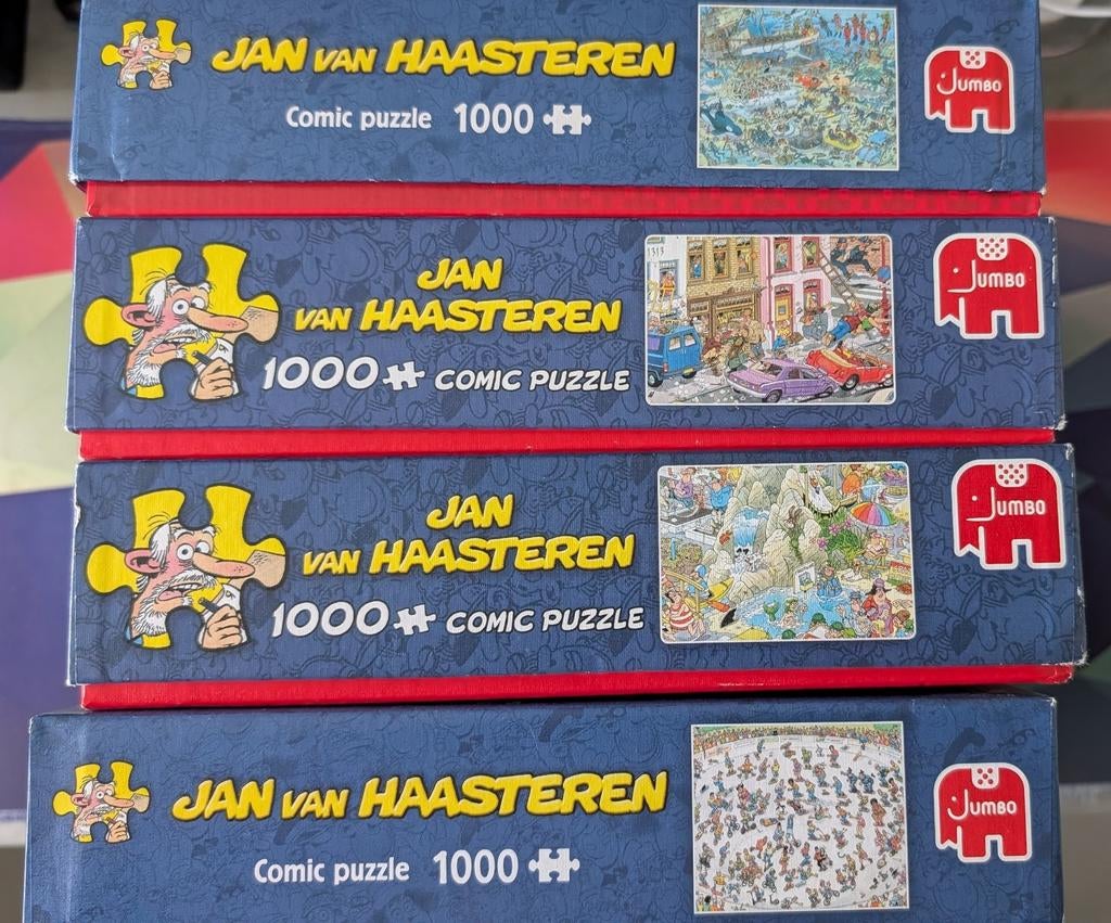 4x Jan van Haasteren (1000 stukjes ieder), Hobby en Vrije tijd, Denksport en Puzzels, Ophalen of Verzenden, 500 t/m 1500 stukjes