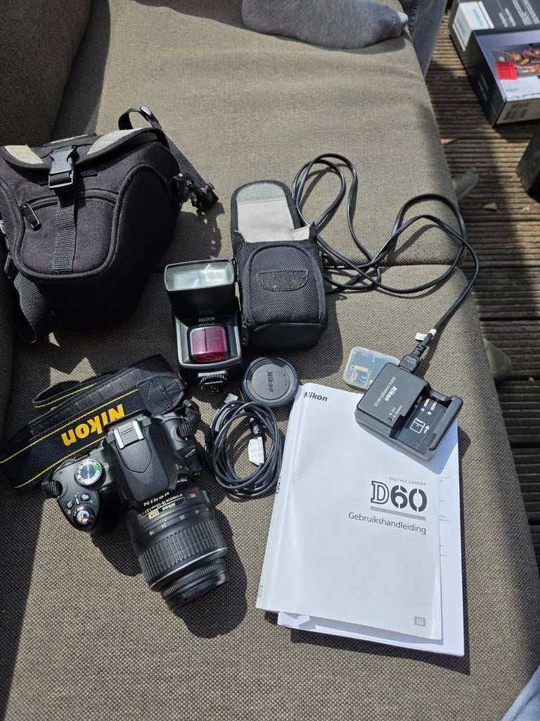 Complete Nikon D60 spiegelreflexcamera set, Gebruikt, Spiegelreflex, Ophalen of Verzenden, Nikon