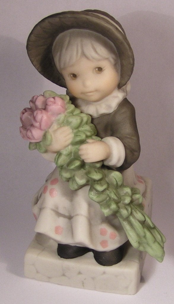 Beeld van een Lief Meisje met Rozen (nieuw), Verzenden, Nieuw, Mens