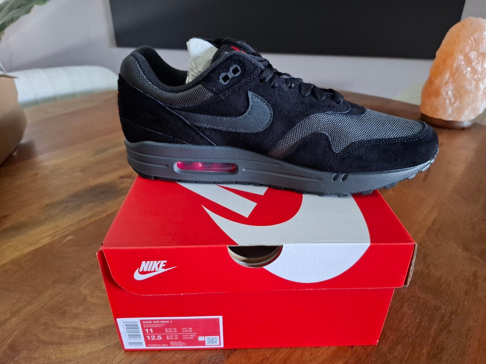 Nike air max 1 87 ds  black red 160 euro, Kleding | Heren, Schoenen, Ophalen of Verzenden, Nieuw, Zwart