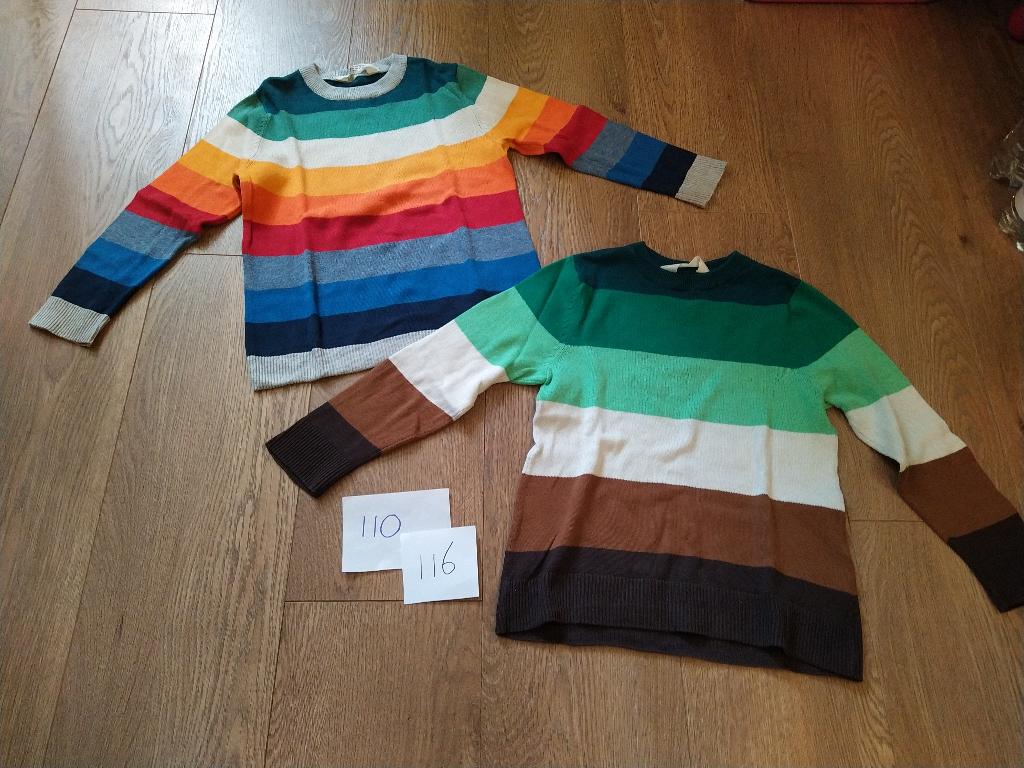 2 gestreepte truien / trui - maat 110 / 116, Ophalen of Verzenden, Gebruikt, Jongen, Trui of Vest