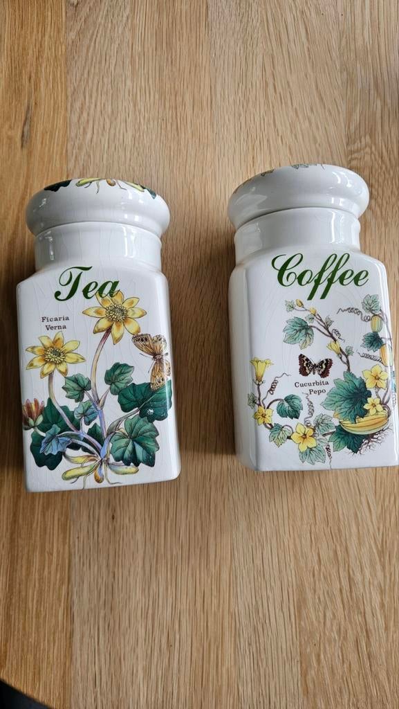 Wegdwood Flora Bunda thee en koffie voorraad bus, Ophalen of Verzenden, Gebruikt, Overige materialen, Pot, Bus of Blik