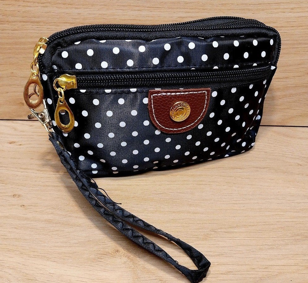 handig make up tasje beurs wristlet zwart met stippen, Verzenden, Nieuw, Zwart, Dame
