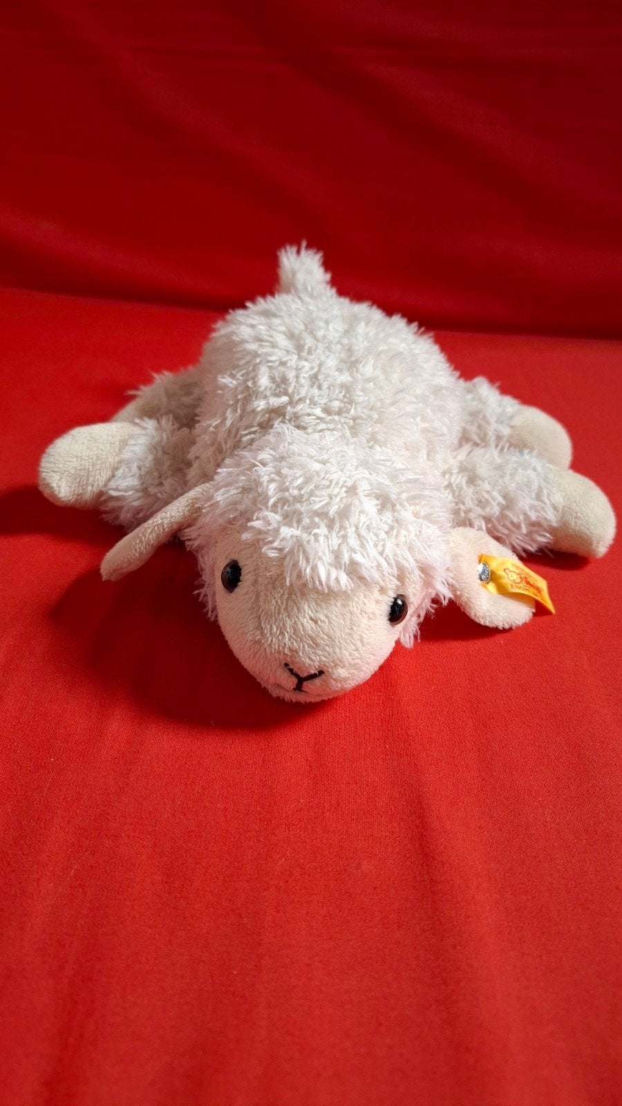 Steiff lammetje, ca. 25 cm, verzwaarde pootjes, Ophalen of Verzenden, Zo goed als nieuw, Steiff
