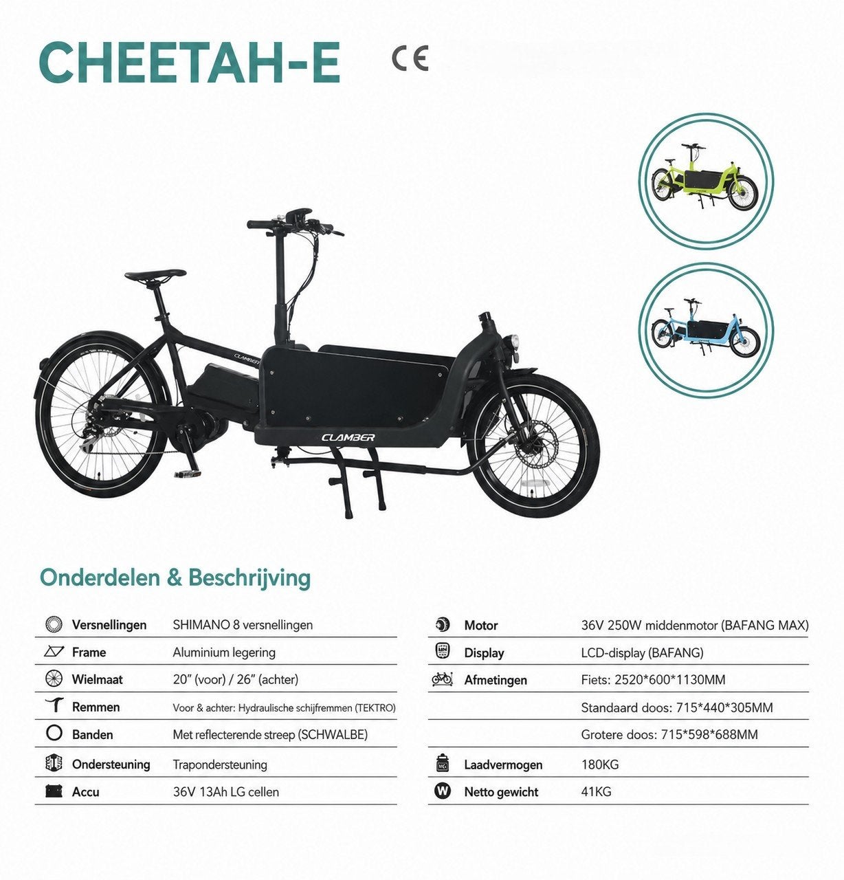 CHEETAH-E Elektrische Cargo Bike, Ophalen of Verzenden