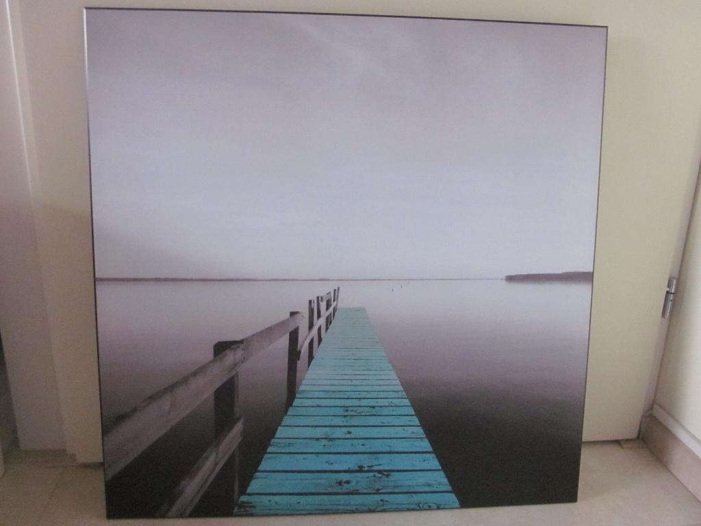 Schilderij / fotoprint: steiger - pier met uitzicht, 69 x 69, 50 tot 75 cm, Ophalen of Verzenden, Zo goed als nieuw, Schilderij