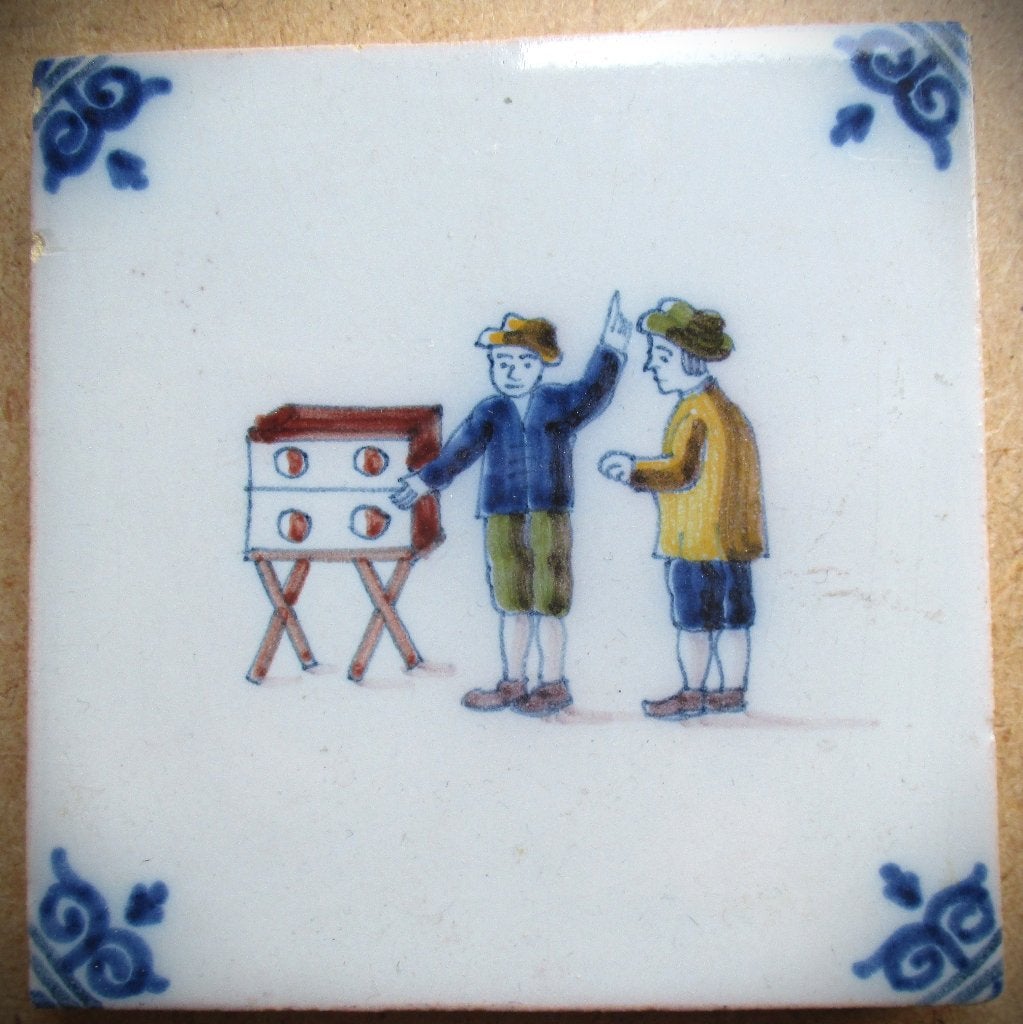 Makkumer Tegel~Kinderspelen~Makkum~10 cm x 10 cm, Ophalen of Verzenden
