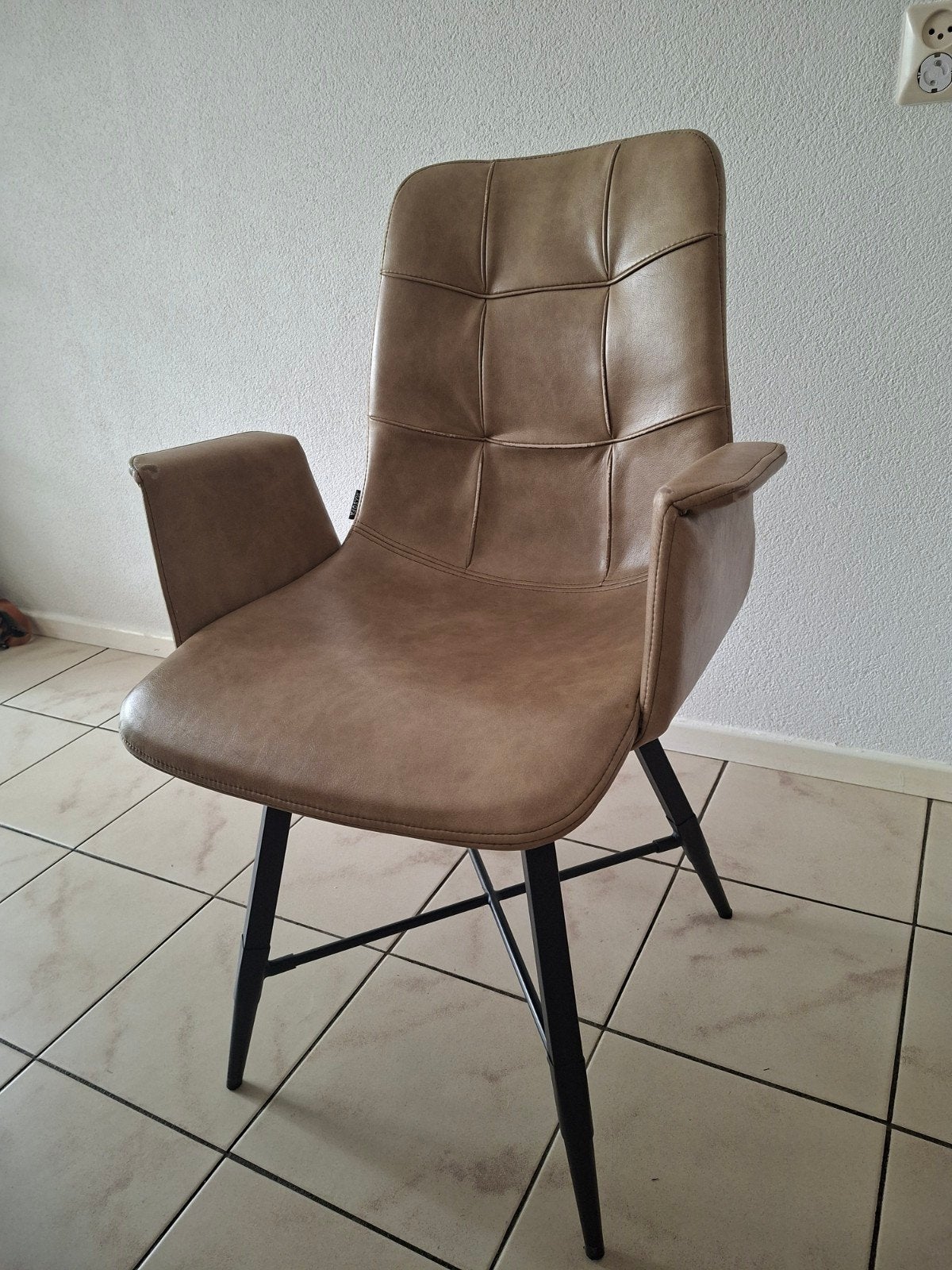 Set van  6 MX Sofa Marcon eetkamerstoelenTaupe/Bruin, Huis en Inrichting, Stoelen, Ophalen, Gebruikt, Vijf, Zes of meer stoelen