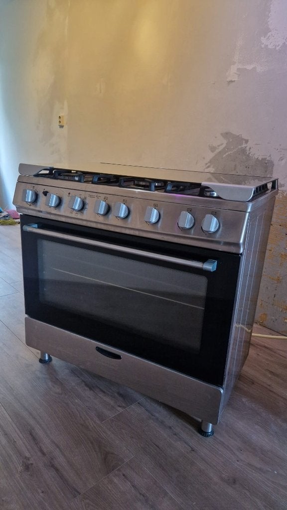 Baumatic Fornuis 90 CM 5 Pits, Ophalen, Gebruikt, 60 cm of meer, Gas
