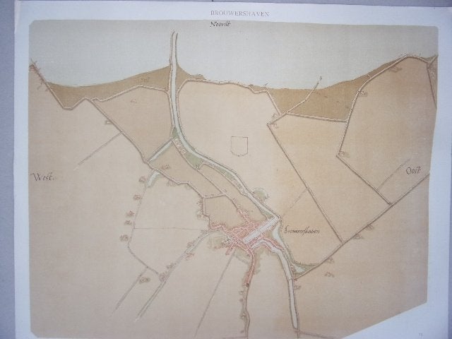 Brouwershaven Plattegrond van de stad Jacob van Deventer, Cartografie, Ophalen of Verzenden, Origineel, 34 cm