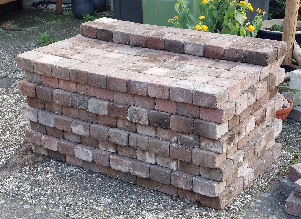 Betonklinkers, cobblestones 10x10x6 cm, Tuin en Terras, Ophalen, Gebruikt, Klinkers, 5 tot 10 m²