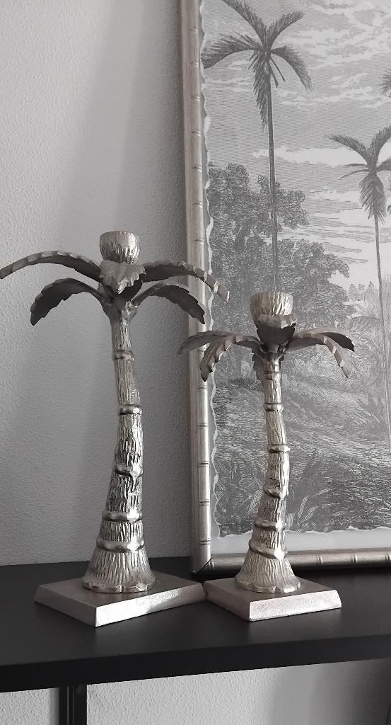 Loods 5 zilver palmboom kandelaar set, Huis en Inrichting, Ophalen, Zo goed als nieuw, Overige stijlen