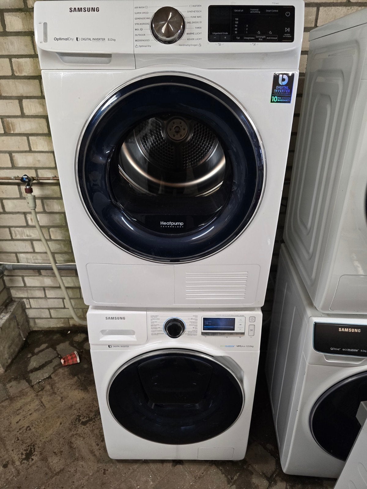 Samsung wasmachine 12KG met bijpassende warmtepomp droger, Samsung, Refurbished, Ophalen of Verzenden, 1600 toeren of meer