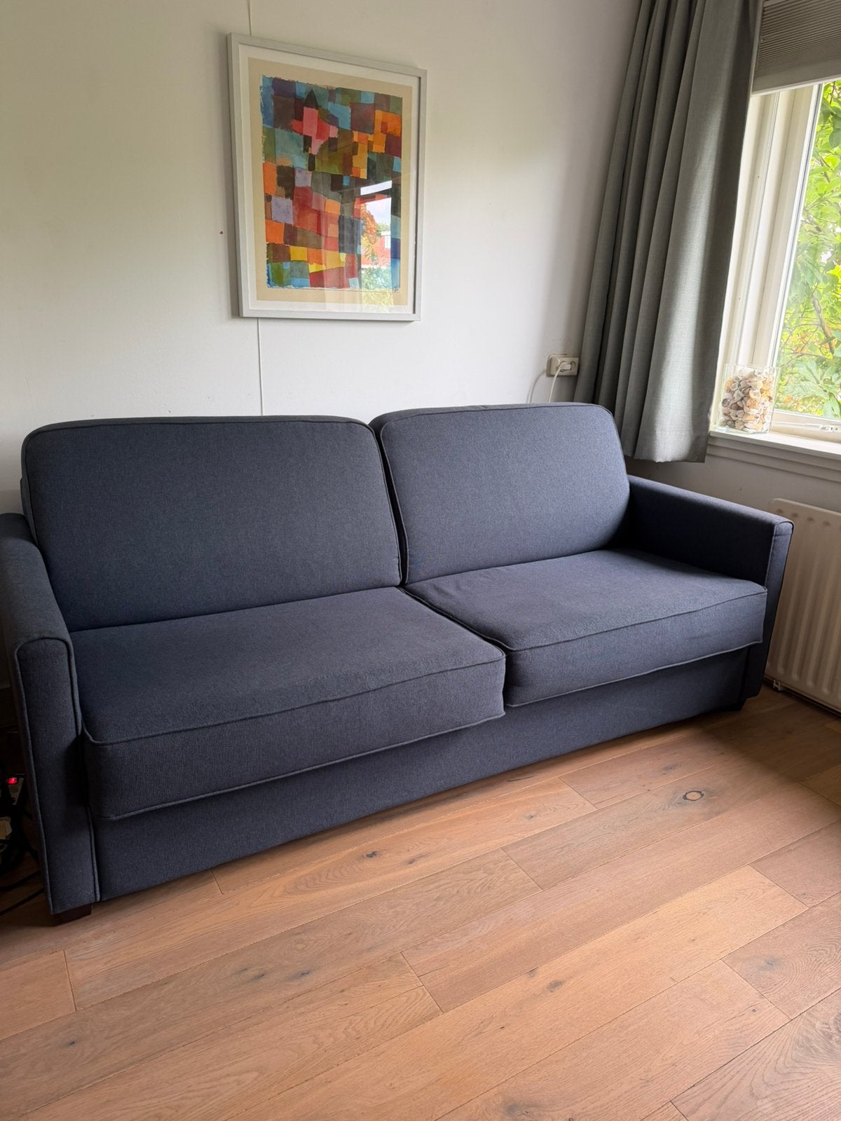 2-zits slaapbank met geintegreerd matras, Ophalen, Gebruikt, Blauw, Tweepersoons
