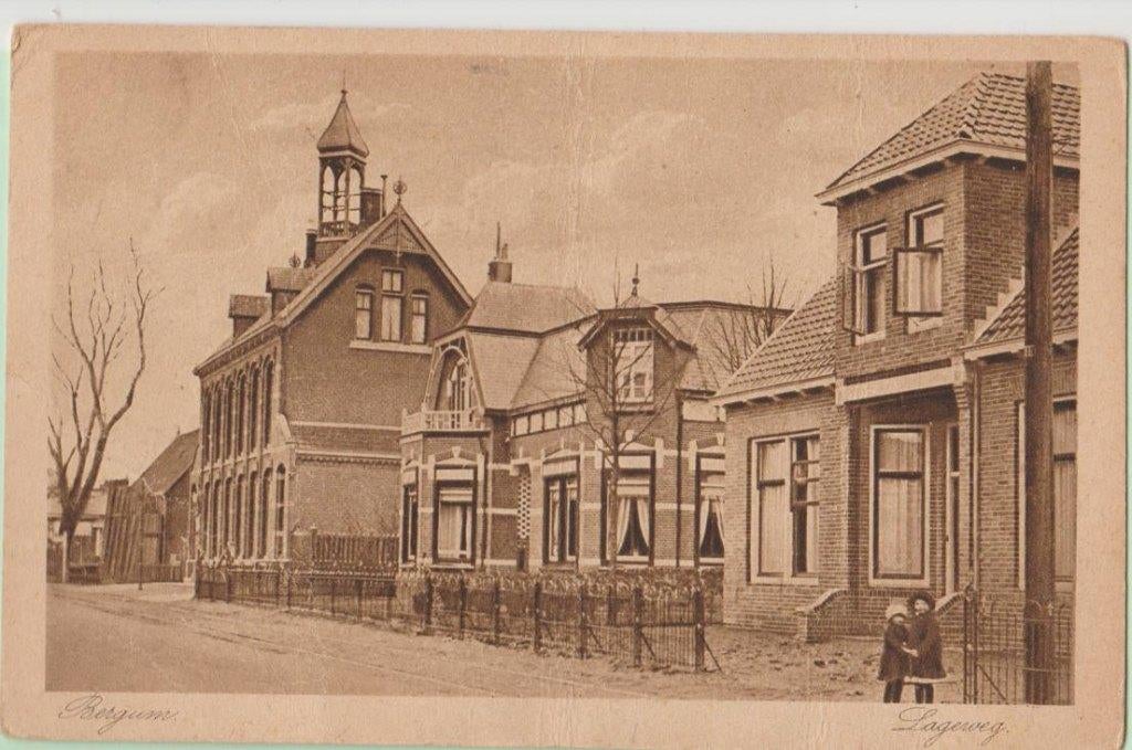 Bergum (Fr.) Lagerweg 1924, Verzenden, 1920 tot 1940, Gelopen, Friesland