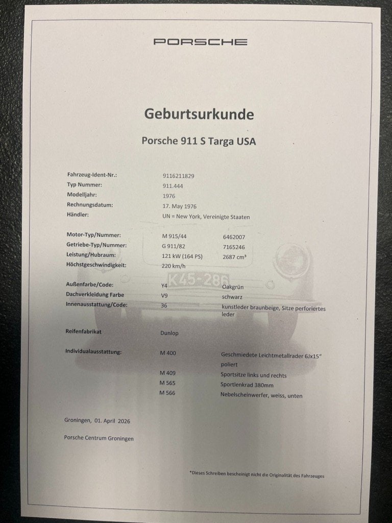 Porsche 911 2.7 S TARGA, Auto's, Leder, Bedrijf, Handgeschakeld, Geïmporteerd