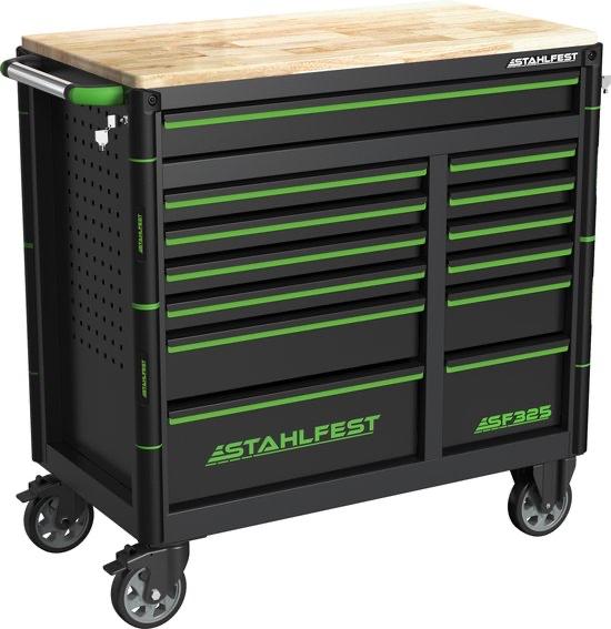 Stahlfest Gereedschapswagen met Houten Werkblad, Doe-het-zelf en Verbouw, Gereedschapskisten, Ophalen, Nieuw, St, St