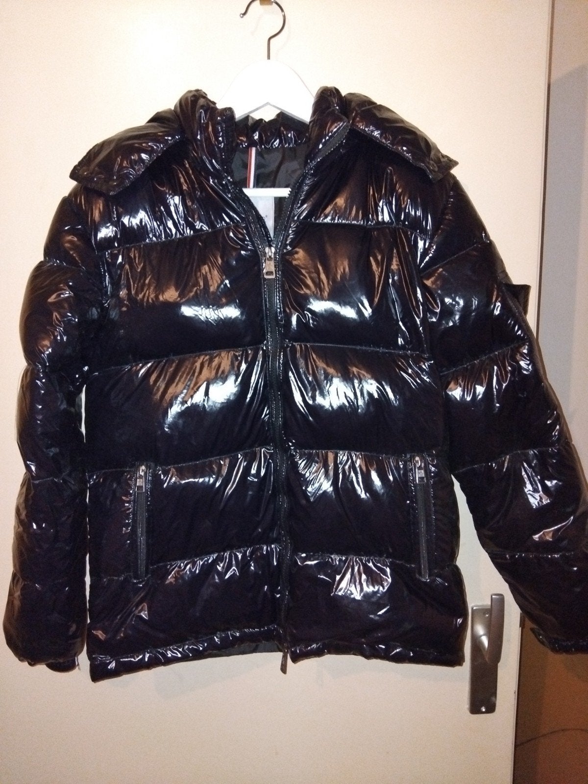 Zwarte lak Moncler winterjas 1:1 maat M, Ophalen