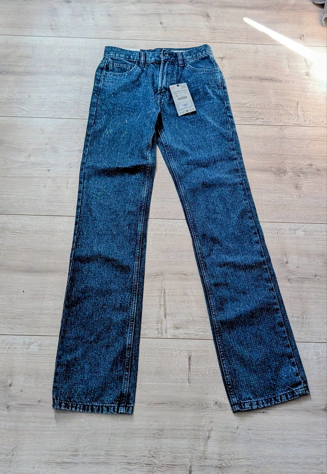 Zara Jeans met Glitters - Maat 34, Kleding | Dames, Blauw, Zara, Nieuw, Ophalen of Verzenden