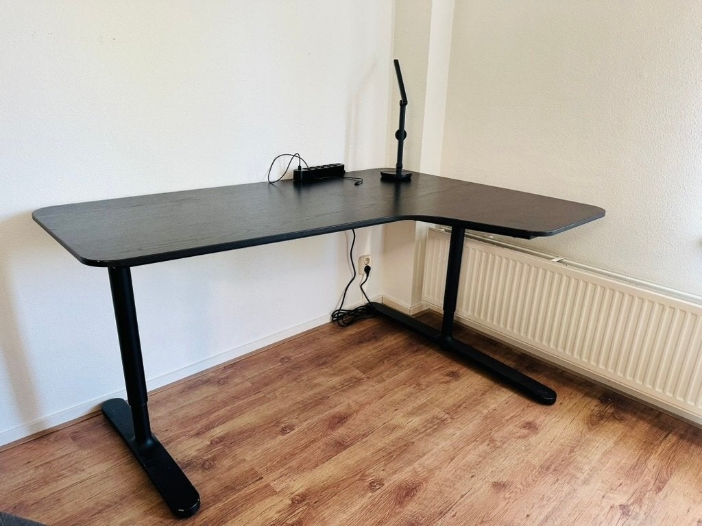 IKEA Bekant Corner Desk Black, Zwart, 160 cm, Gebruikt, Hout