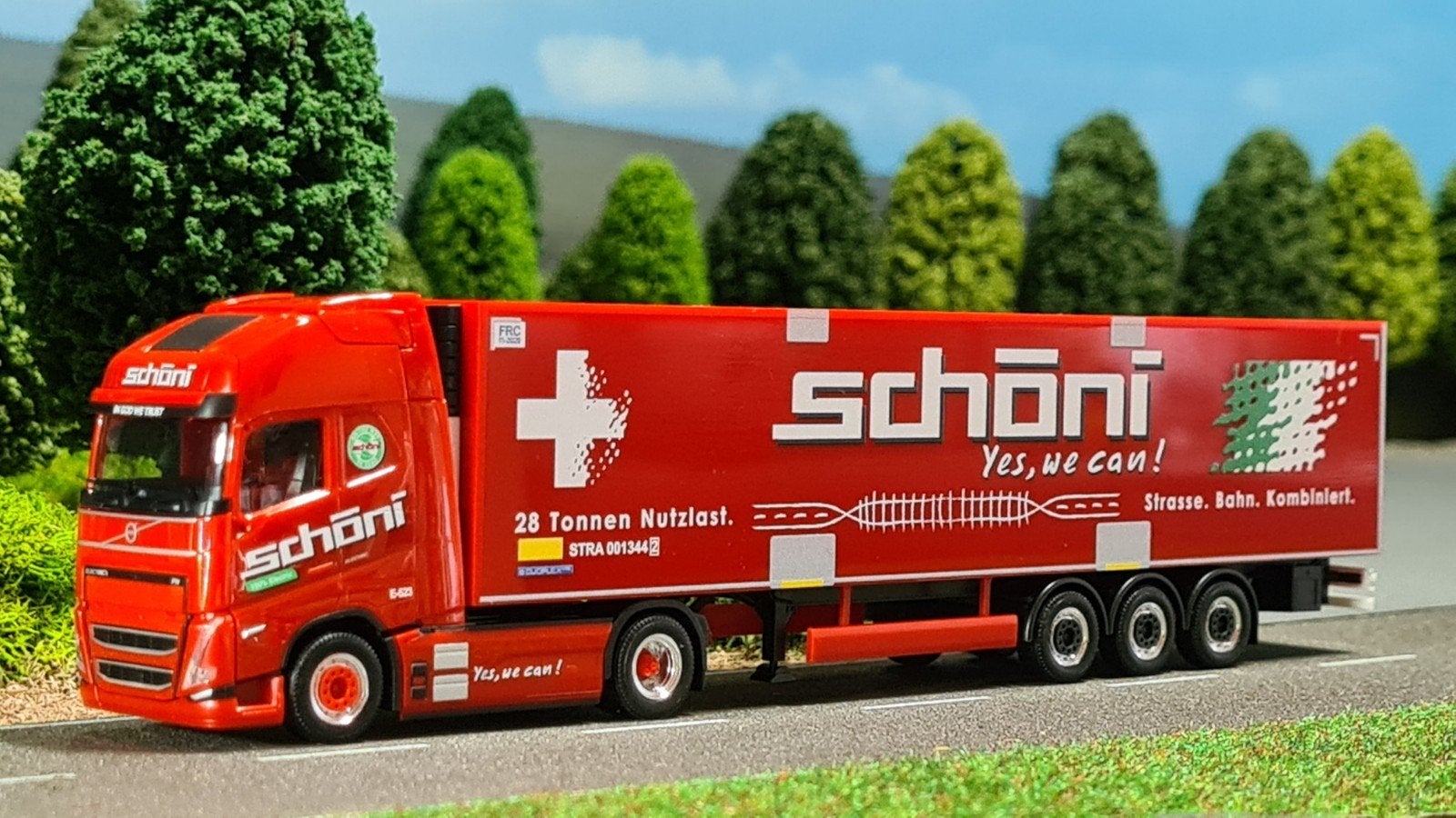 236 Herpa 1:87 Schöni CH Volvo FH Electric koeltrailer, Ophalen of Verzenden, Nieuw, Bus of Vrachtwagen, Herpa