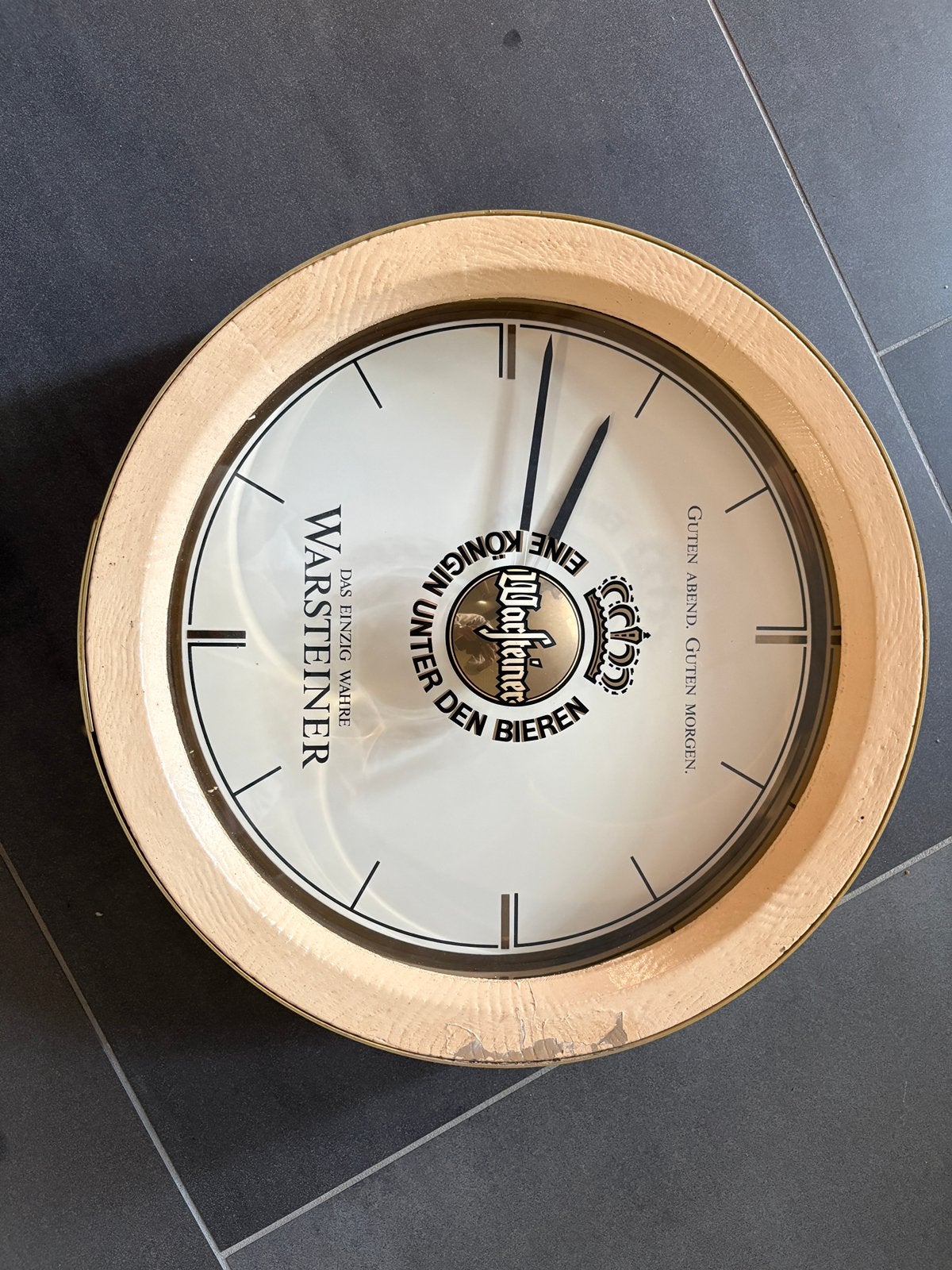 Warsteiner klok, Ophalen of Verzenden, Gebruikt, Wandklok