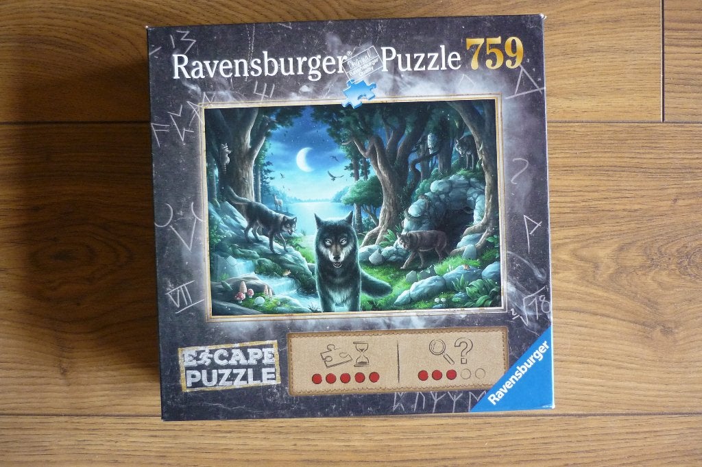 Ravensburger Escape puzzel '' DE ROEDEL WOLVEN '' 759 st., Ophalen, 500 t/m 1500 stukjes, Zo goed als nieuw, Legpuzzel