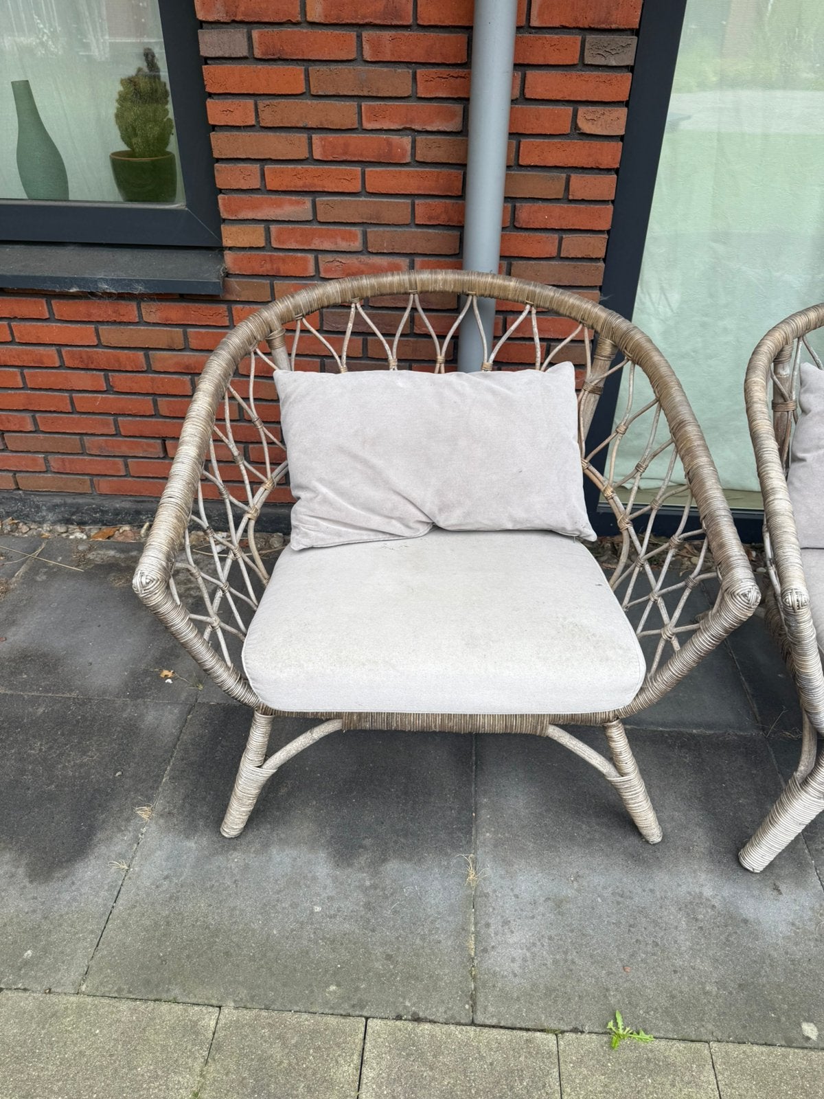 2x ikea stockholm tuinstoelen, Ophalen, Gebruikt, Rotan