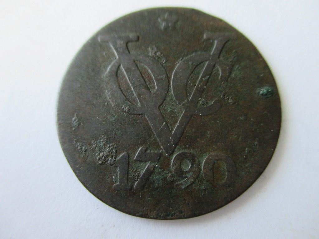 Dubbele VOC duit Utrecht 1790, Postzegels en Munten, Ophalen of Verzenden, Vóór koninkrijk, Overige waardes, Losse munt