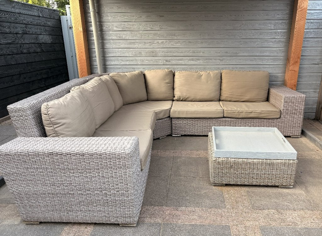 Giardo wicker loungeset met tafel, Ophalen, Gebruikt, Wicker, Loungeset