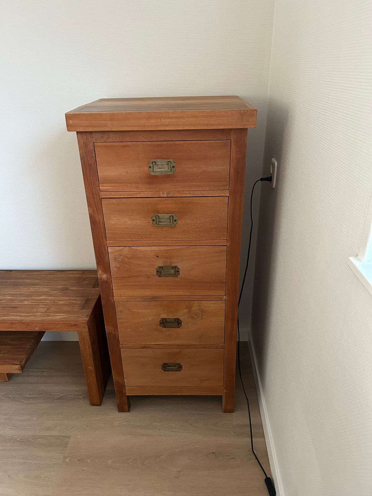Teak houten ladekast, Huis en Inrichting, Ophalen, Gebruikt, 5 laden of meer, 100 tot 150 cm