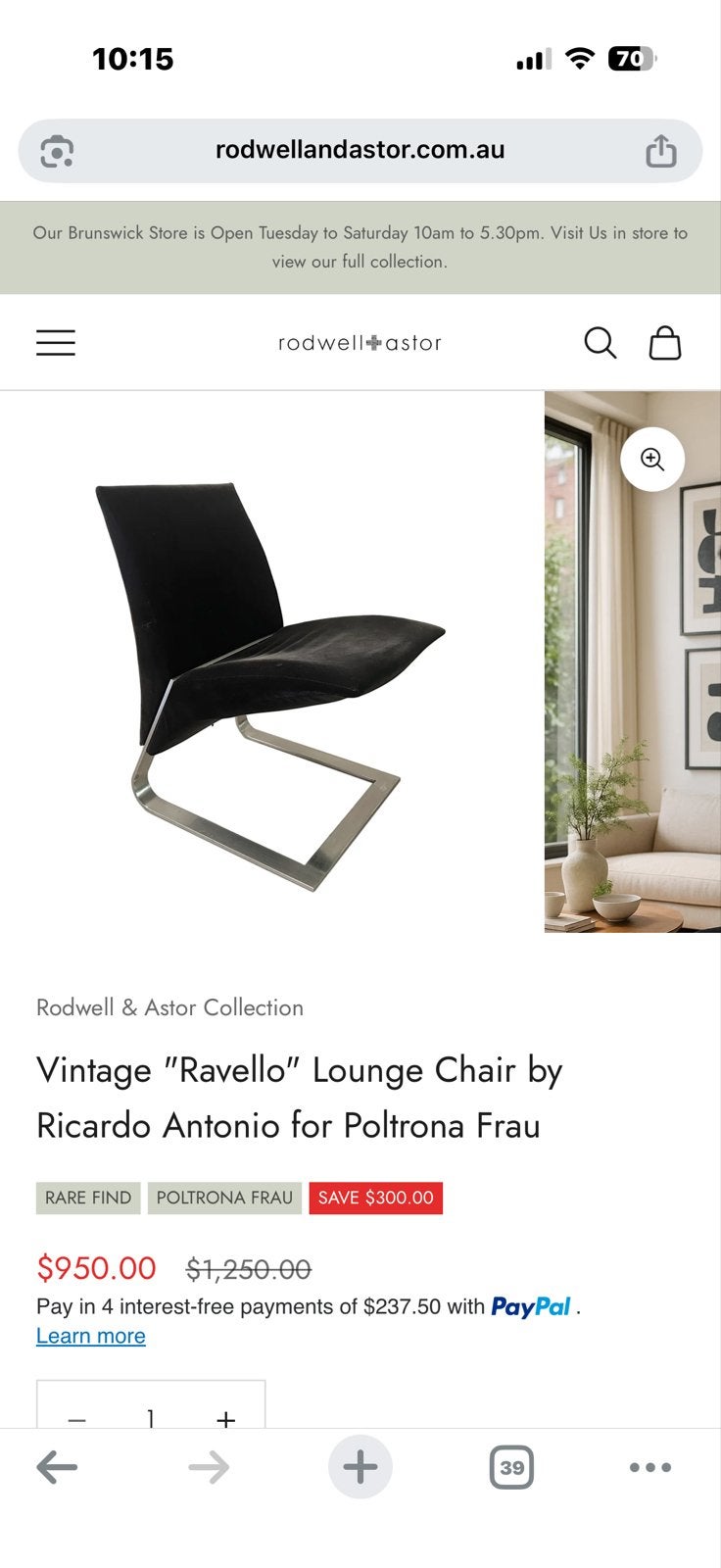 Vintage "Ravello" Lounge Stoel van Ricardo Antonio, Ophalen