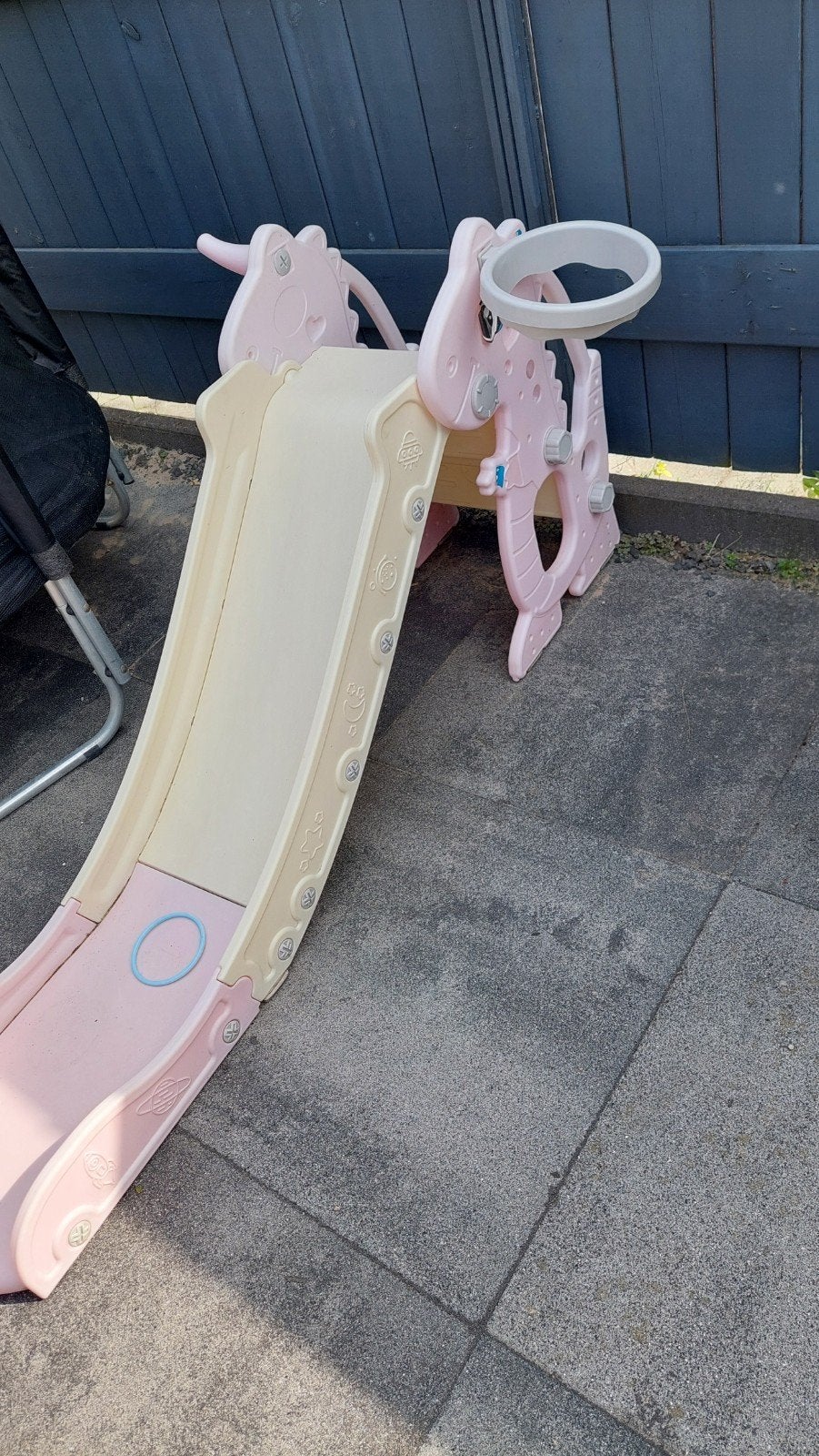 Roze kinder glijbaan met basketbalring, Ophalen, Gebruikt, Glijbaan