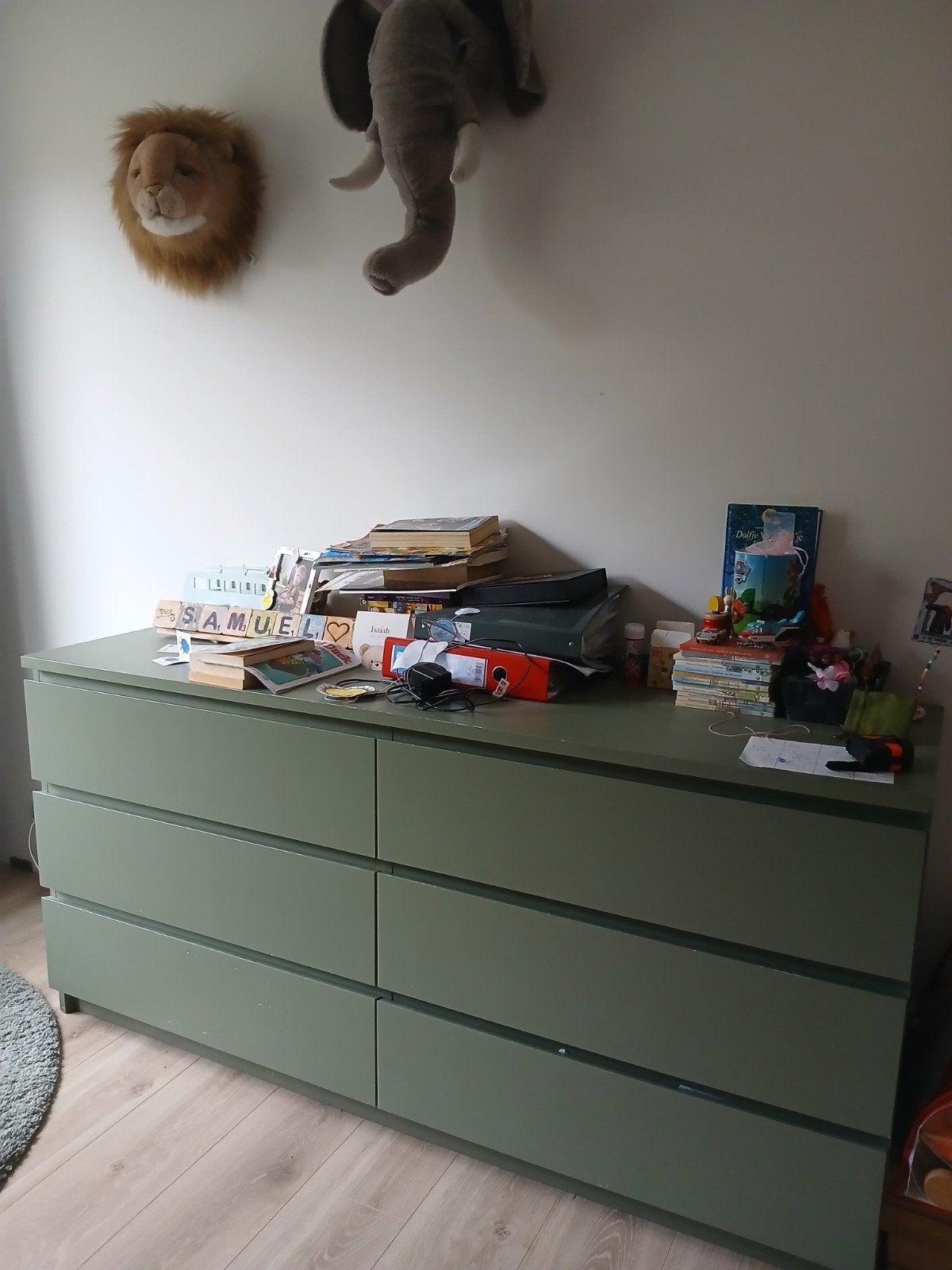 groene Ladekast Malm 6 lades ikea, Huis en Inrichting, Ophalen, Gebruikt, 5 laden of meer, 150 tot 200 cm