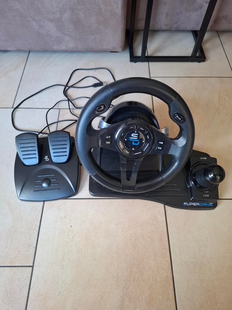 Superdrive Racestuur met pedalen voor PlayStation en PC, Ophalen of Verzenden, Zo goed als nieuw, Stuur of Pedalen, PlayStation 5
