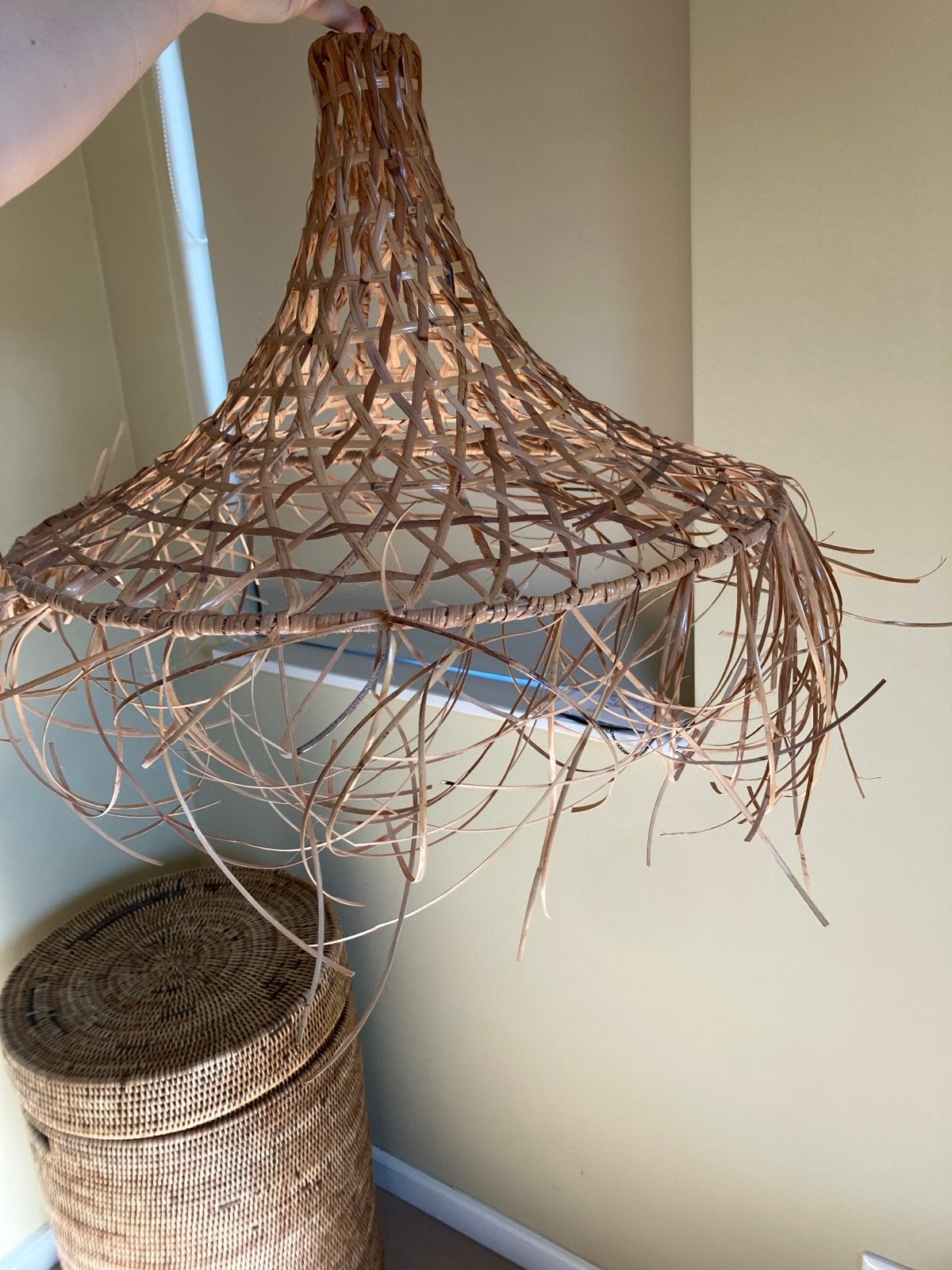 Lampenkap Bali/Ibiza stijl - Natuurlijk materiaal, Gebruikt, Bruin, Natuurlijk materiaal, Overige vormen