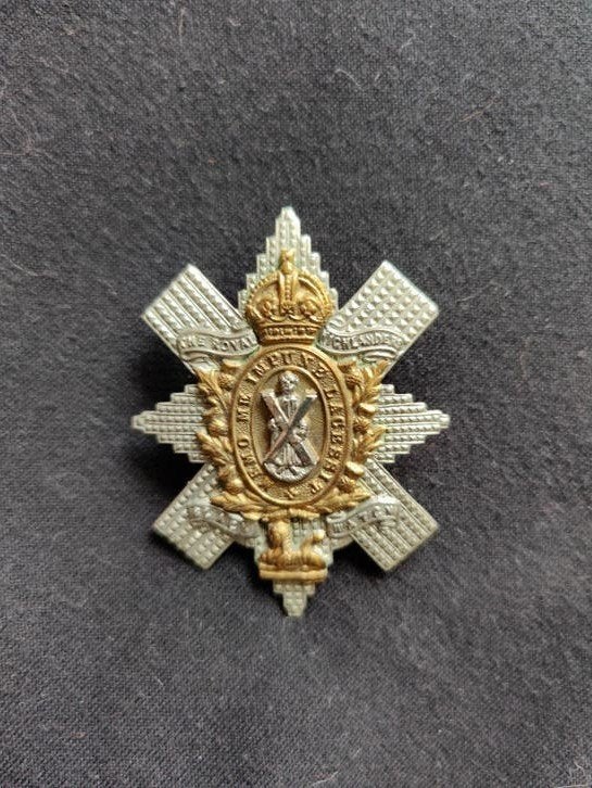Originele WW1 Capbadge Officier Black Watch., Ophalen of Verzenden, Landmacht, Engeland, Embleem of Badge