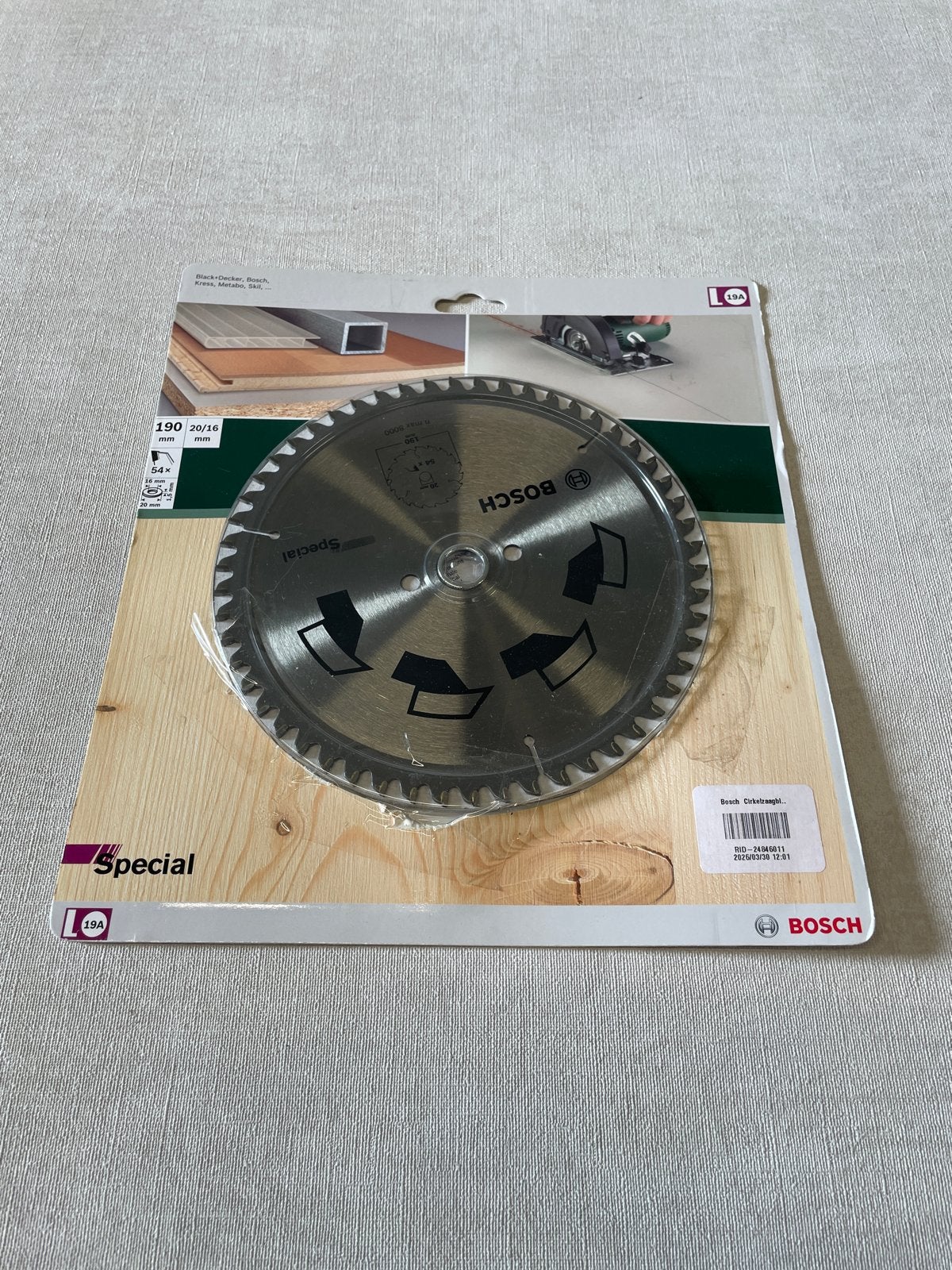 Bosch Cirkelzaagblad 190mm - Nieuw, Bosch, Taurusavenue 36 - 0, 2132 LS Hoofddorp, Cirkelzaag, Nieuw