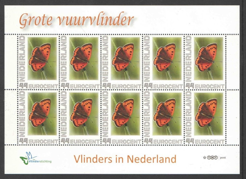 Postzegels Vlinders in Nederland: Grote vuurvlinder, Postzegels en Munten, Ophalen of Verzenden, Na 1940, Postfris