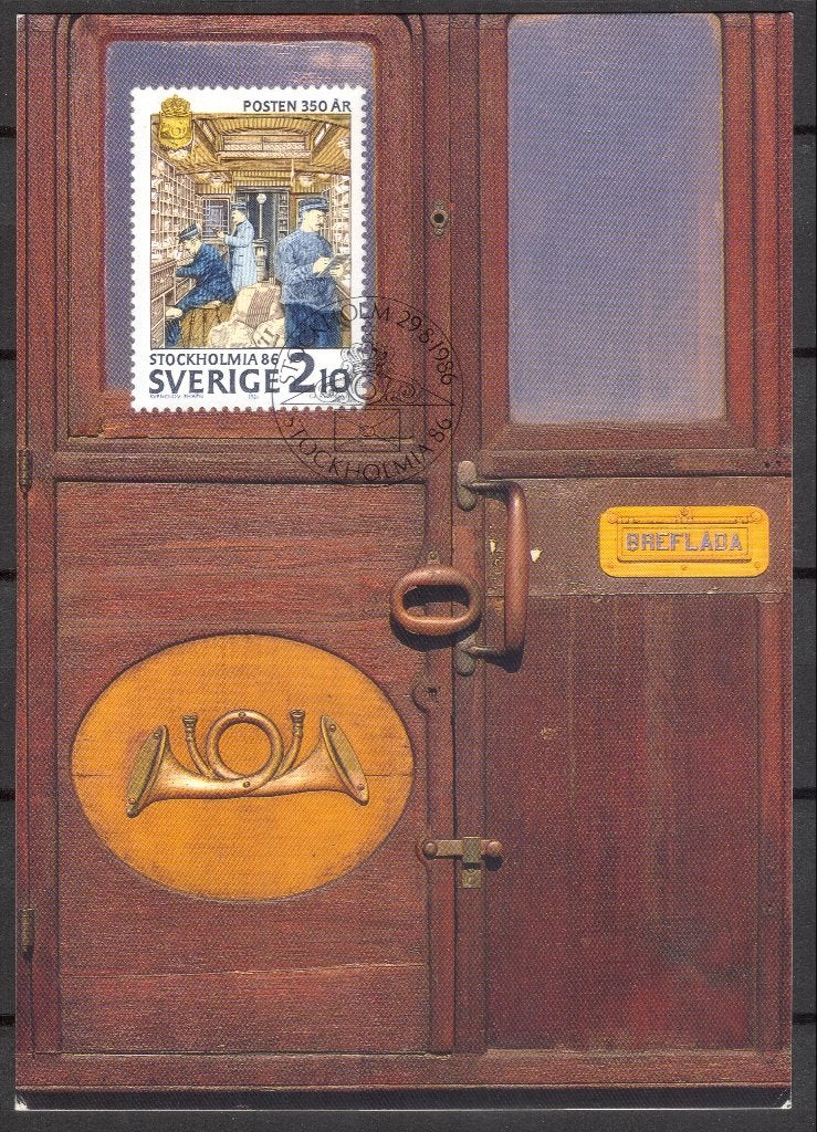 Deur van postkoets 1854 - Zweden, Verzenden, 1980 tot heden, Ongelopen, Ambachten of Beroep