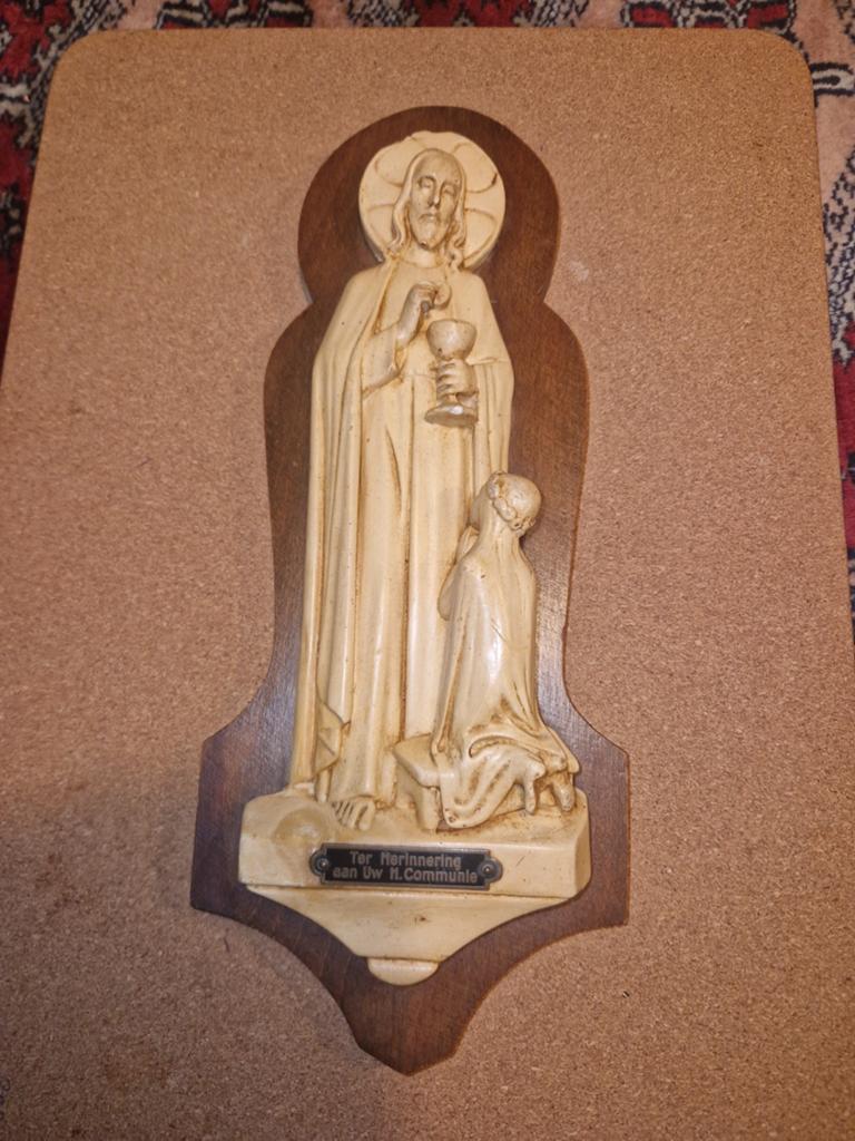 Vintage beeld hoog 30 cm breed 12,5 cm keramiek oud G.LV.12, Ophalen of Verzenden