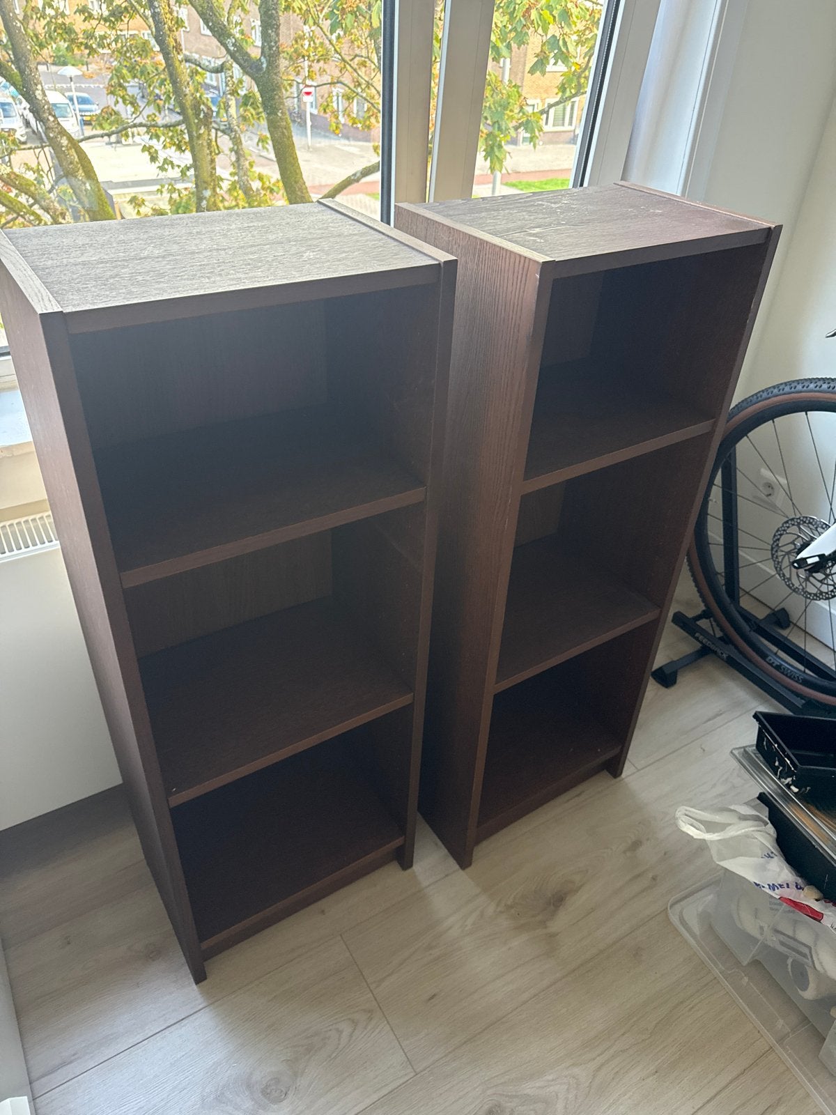2x IKEA Billy Boekenkast - Donkerbruin, Huis en Inrichting, Ophalen, Met plank(en), Minder dan 50 cm, 100 tot 150 cm